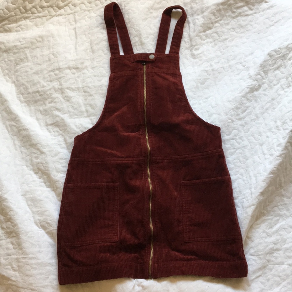 corduroy maroon overall skirt